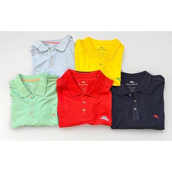 Lot of 5 Tommy Bahama Supima Cotton Men’s Marlin Logo Polo Shirts 3XL XXXL - Picture 1 of 16